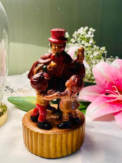 Vintage Victorian Street Seller Figurine with Children 16 cm