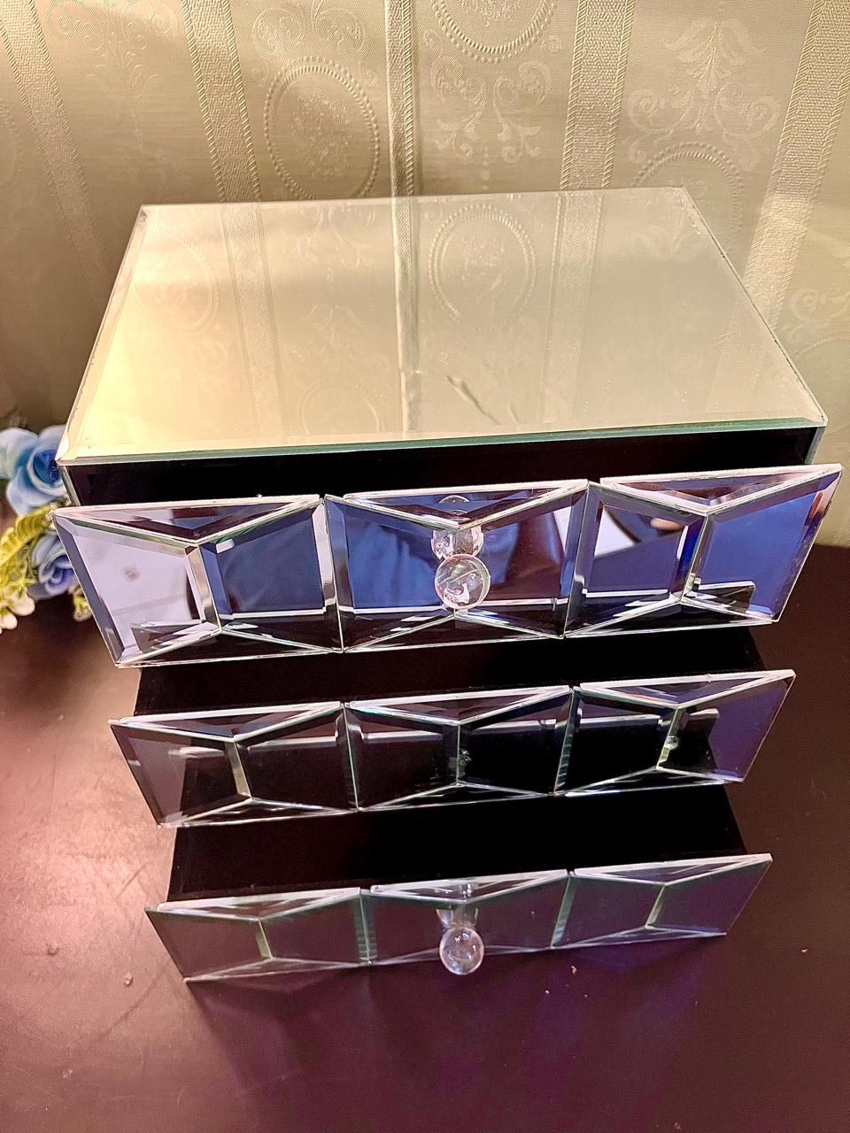 Mirrored Jewellery Storage Cabinet – Bevelled Glass Drawers