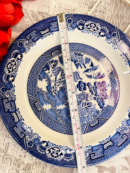 Vintage Palissy Old Windsor Locks Blue & White Plate 9 in