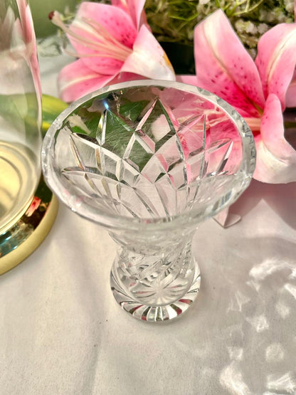 Clear Cut Crystal Flared Vase – Approx. 5 Inch