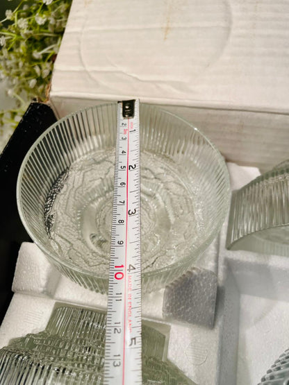 Ravenhead Topaz Crystal 7 Bowl Set – Clear Ribbed