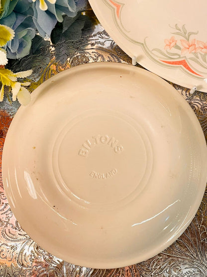 Biltons England Vintage  8 Floral Plates Set Cream