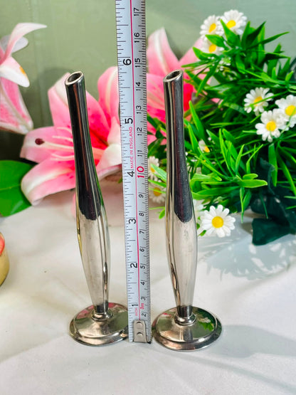 Silver-Tone Bud Vases – 2 Pieces, 14 cm
