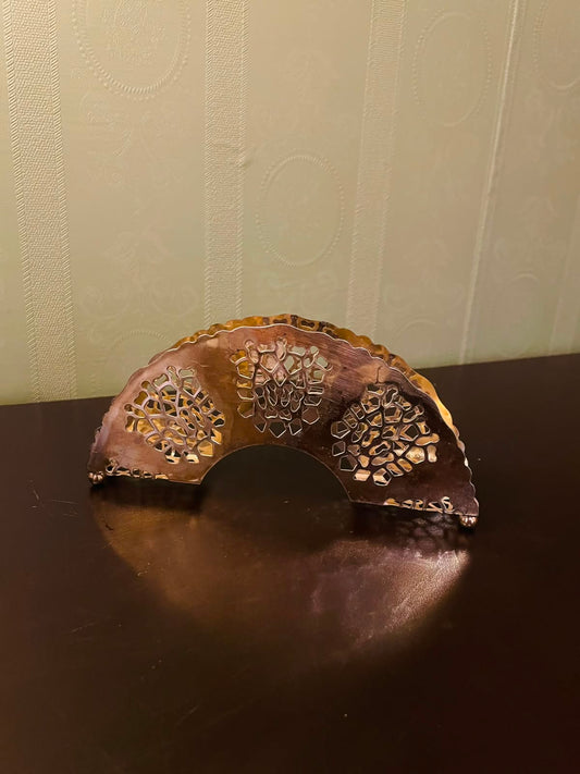 Vintage Pierced Brass Napkin Holder