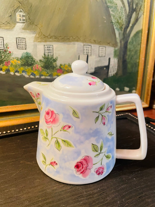 Floral Teapot, Kettle, Victorian Style, Porcelain