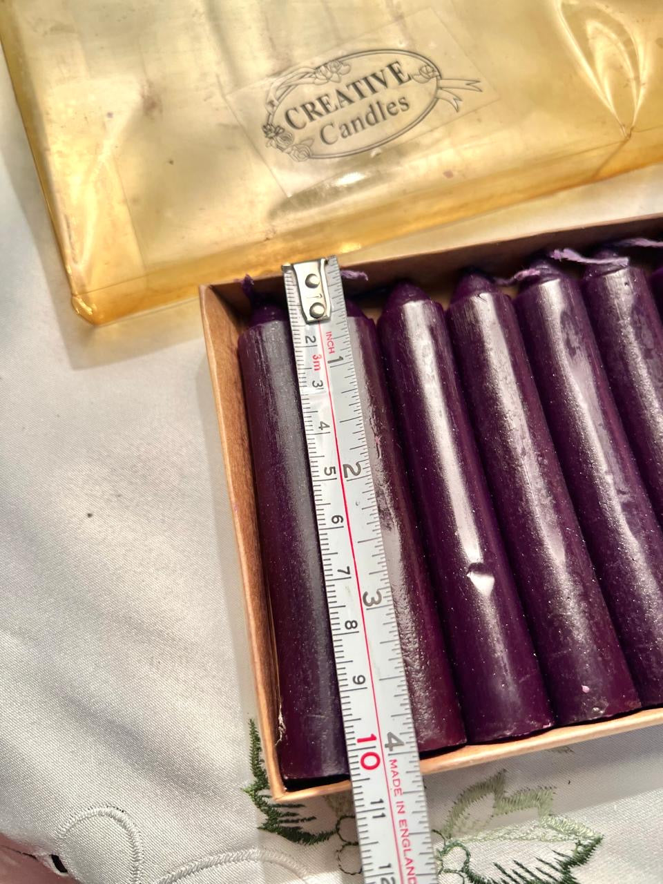 Creative Candles Purple 12-Piece Candle Set Approx. 10 cm