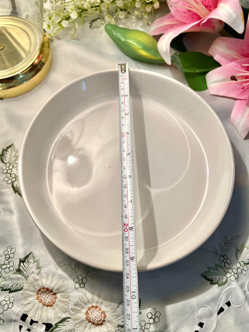 Large White Round Serving Pasta Bowl 9.5" Vintage Style
