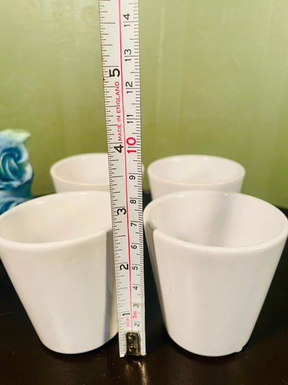 Set of 4 White Ceramic Mini Plant Pots – 3 Inch