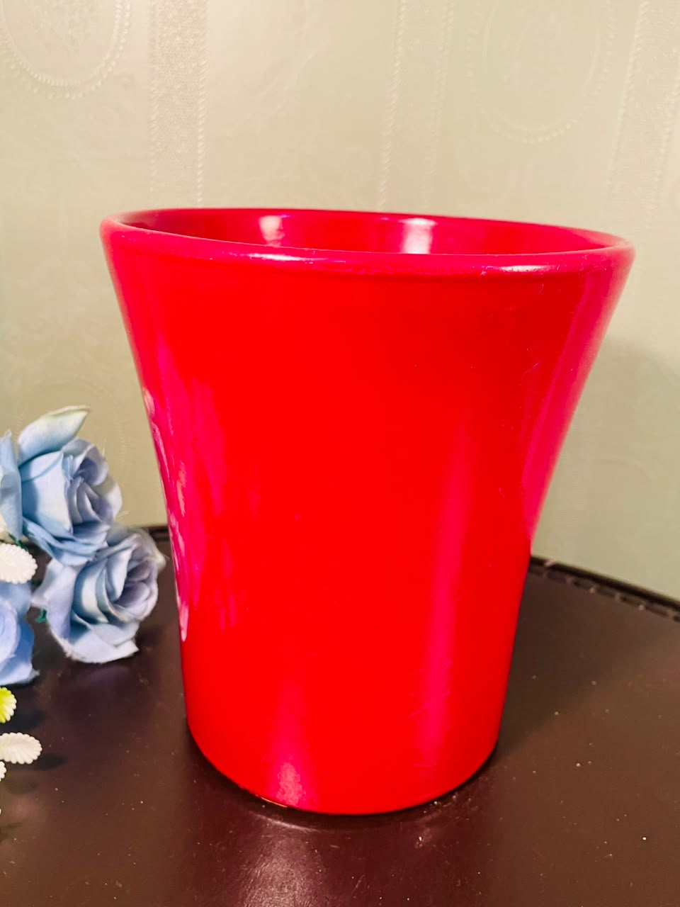 Red Ceramic Planter Pot – 7 Inch Decorative Plant Holder