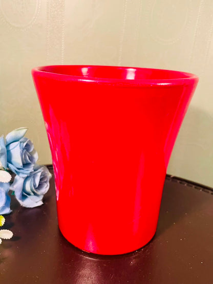 Red Ceramic Planter Pot – 7 Inch Decorative Plant Holder
