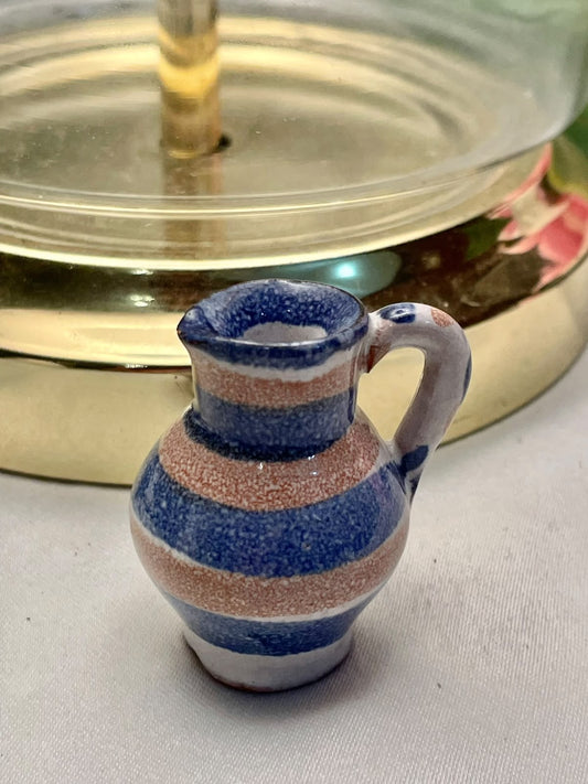 Vintage Blue & Terracotta Stripe Mini Jug, 2 in