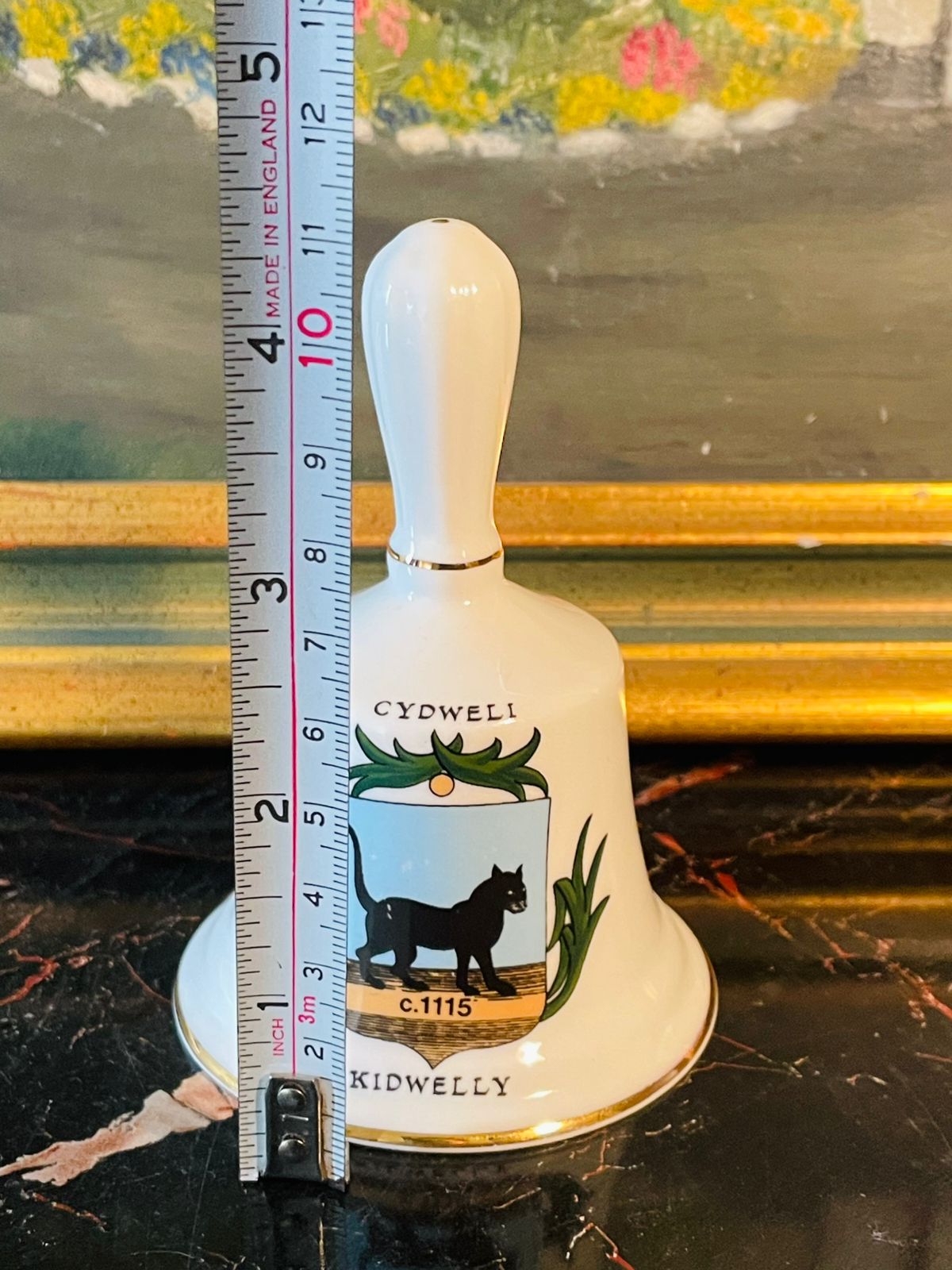 Vintage “Kidwelly – Cydweli” Fine Bone China Bell – Welsh Heritage Design – 5 Inches Tall