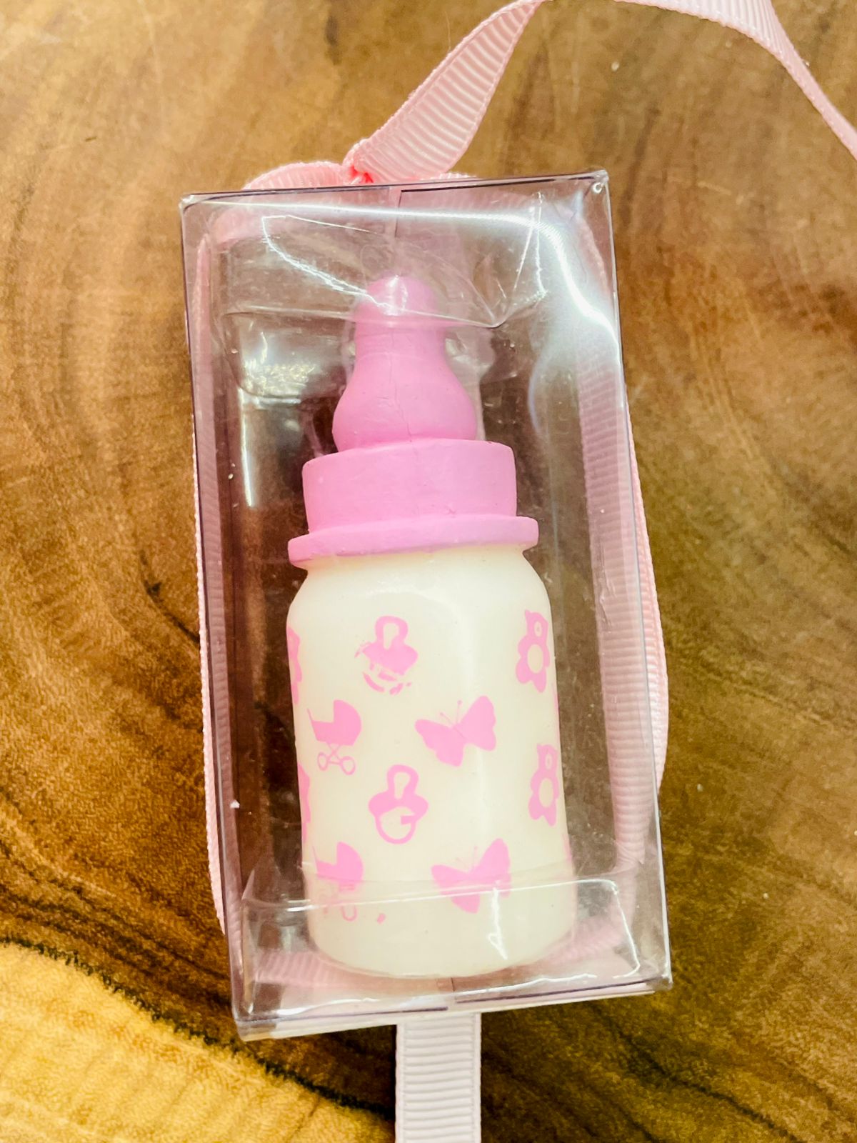 Pink Baby Bottle Candle Decorative Gift Box