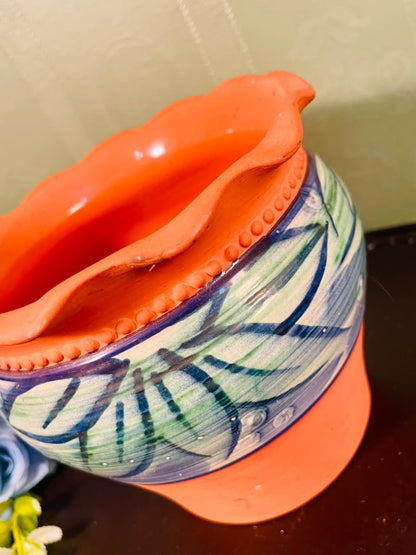 Hand-Painted Terracotta Ceramic Planter Pot – 5 Inch