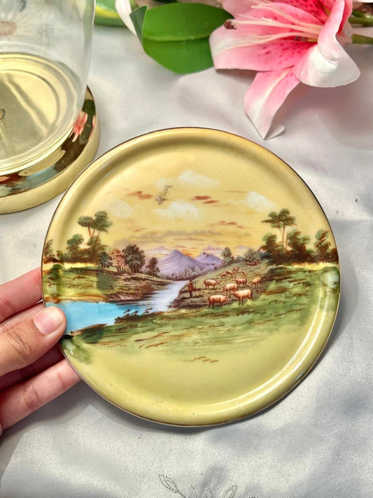 Vintage Countryside Landscape Ceramic Spoon Rest 16cm