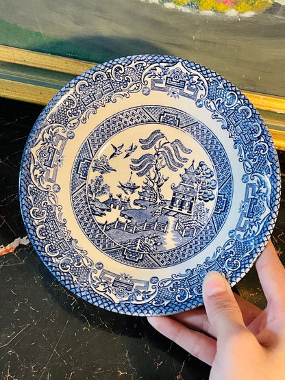 Set of 4 Blue Willow Pattern Deep Bowls – English Ironstone Tableware Ltd – 7 Inches