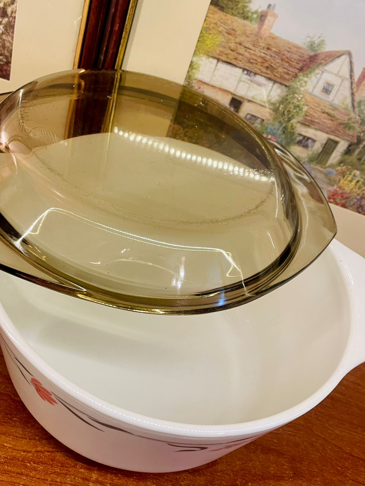 Pyrex Pink Floral Casserole Dish with Lid – Large 24cm – Oven Safe Cookware