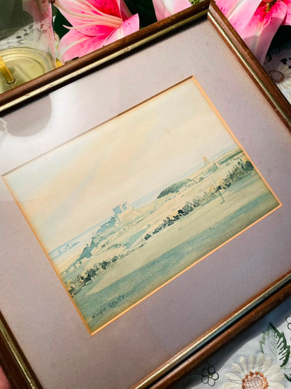 Pastel Countryside Framed Artwork Brown Frame Approx. 33 cm