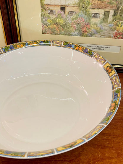 Large Bone China Serving Bowl – 27cm – Vintage Floral Border