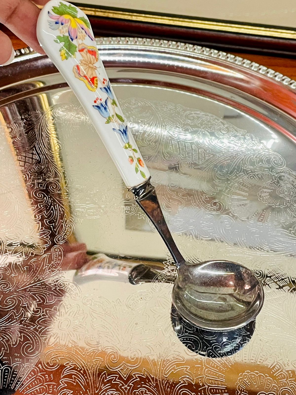 Aynsley, Aynsley Cottage Garden, Soup Spoon, Serving Spoon, Vintage Spoon, Floral China Spoon, English Bone China, Collectible Flatware, Cottagecore Decor, Tea Time Accessories, Made in England, Gift Add-on