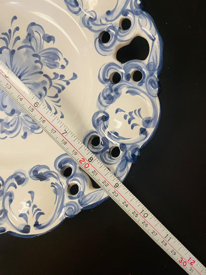 Vista Alegre Portugal Blue White Pierced Plate 9 Inch