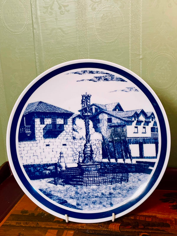 10.5" Crucero de Hío Cangas Blue & White Decorative Plate