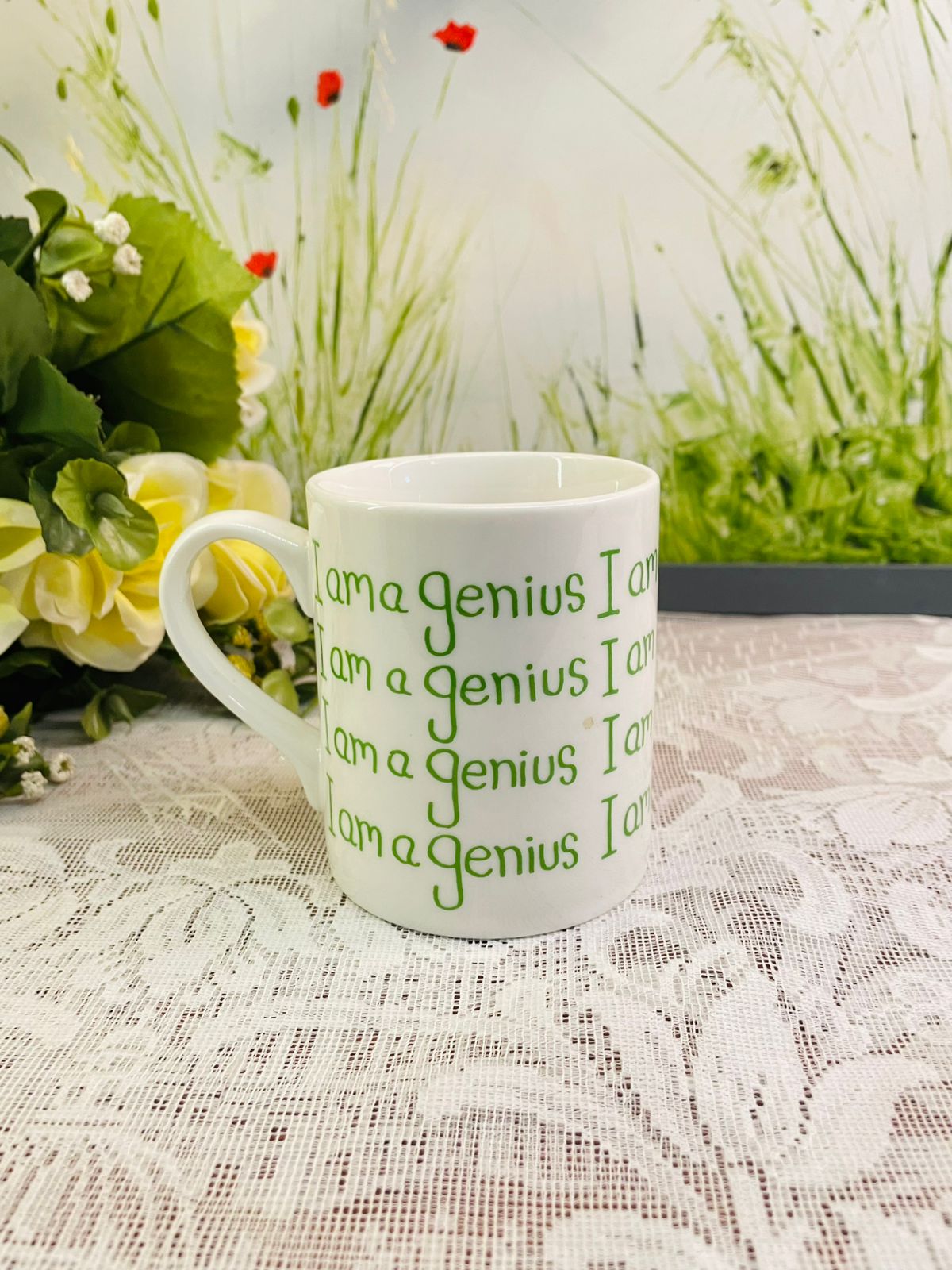 “I Am a Genius” Novelty Mug – Fun Inspirational Coffee Cup