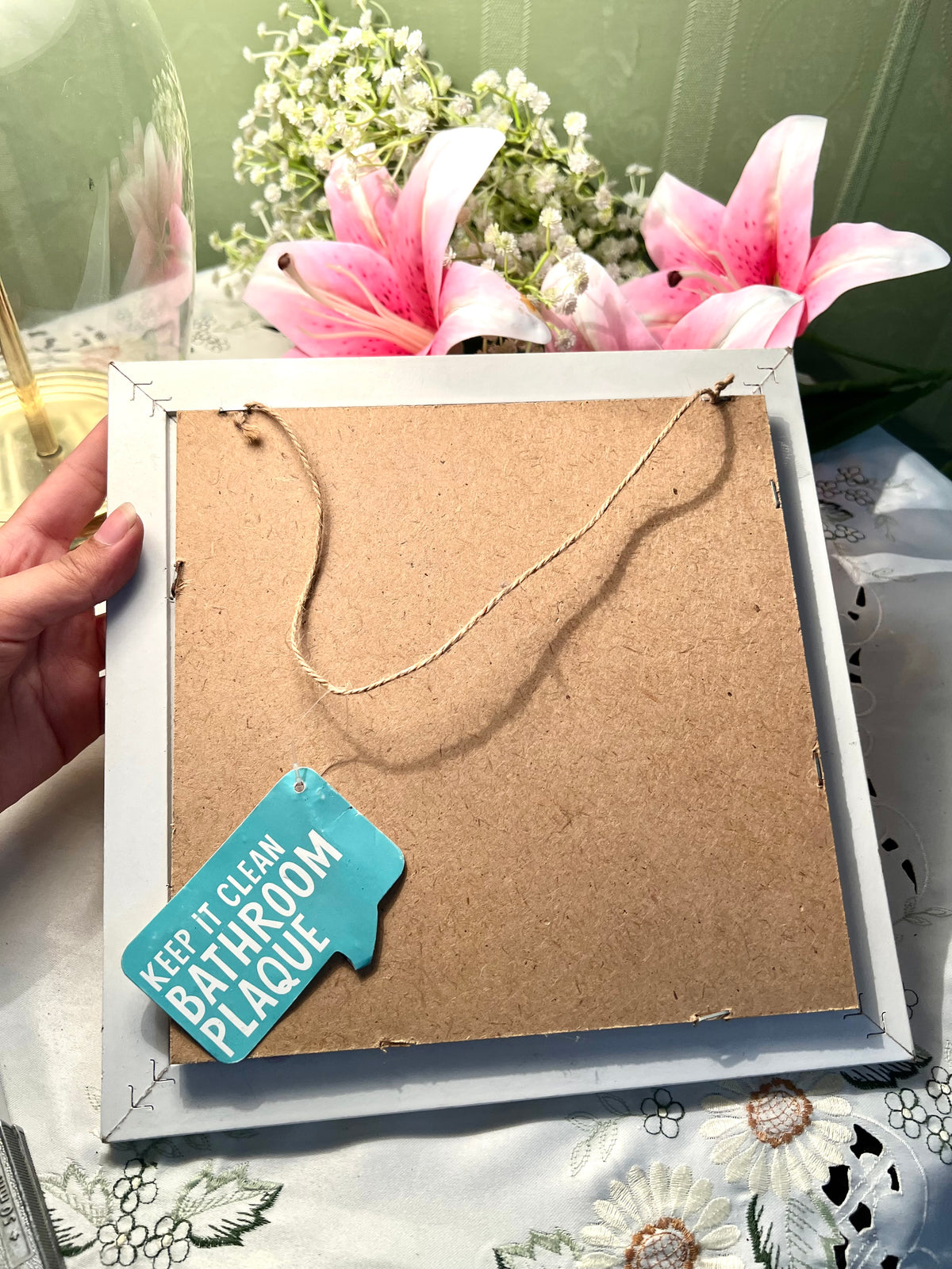 Home Family Love Scrabble-Style Floral Wall Art Frame 25cm
