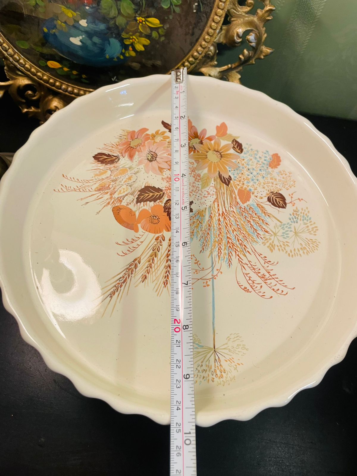 Poole Pottery Summer Glory Fluted Pie Dish England