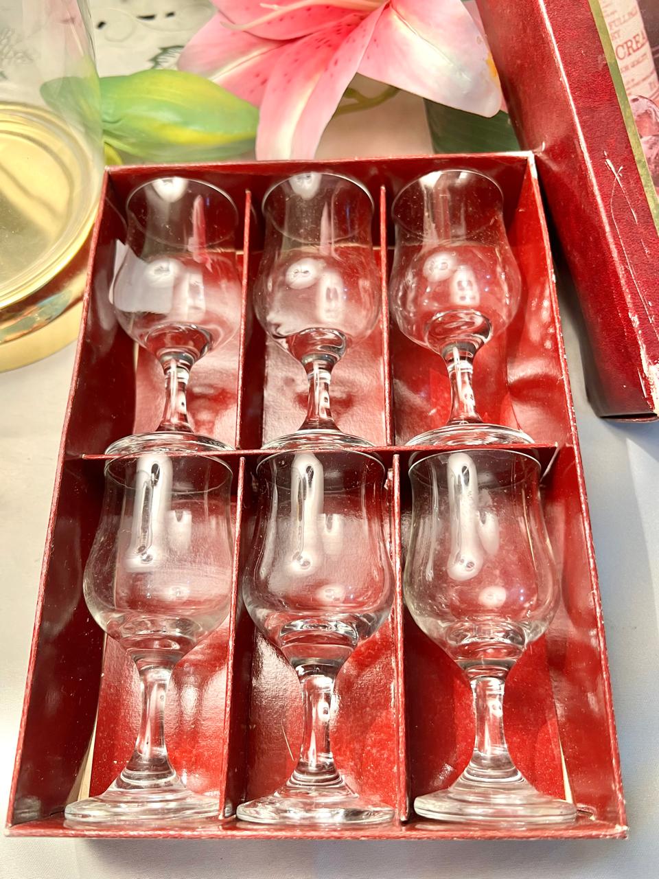 Dema Clear Crystal Short Stemmed Glasses – 6 Piece Set, 4 Inch