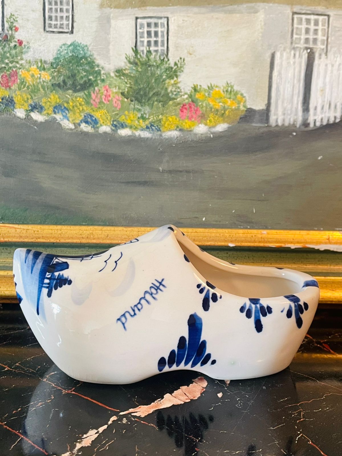 delftblue, dutchceramic, handpaintedclog, vintagehollanddecor, blueandwhiteceramics, europeanvintage, cottagecoredecor, collectibleminiature, windmilldesign, sunsetvintage, hollandgift, farmhouseeuropeanstyle