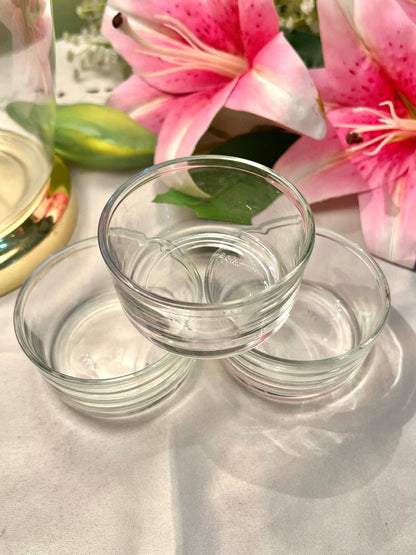 Clear Crystal Ramekin Bowls – 3 Piece Set, 3 Inch