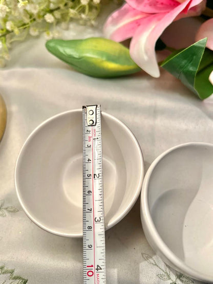 White Ceramic Mini Serving Bowls – Set of 2, 3 Inch
