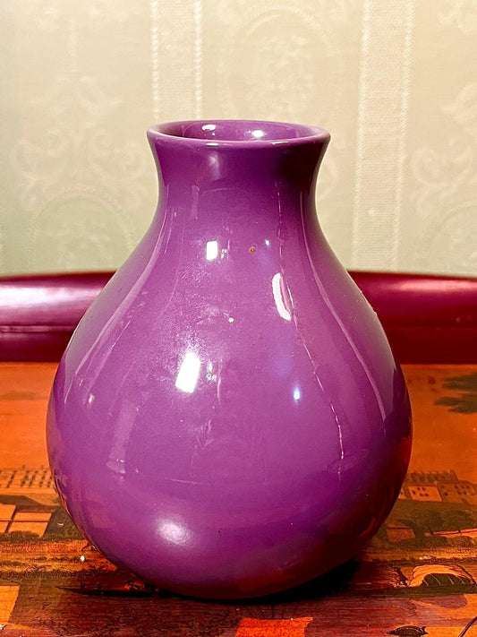 Vintage Purple Ceramic Bud Vase 5 Inch | Glossy Decorative Vase