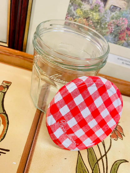 Vintage Airtight Glass Jar, Jam Jars, Storage Jar – Red Gingham Lids