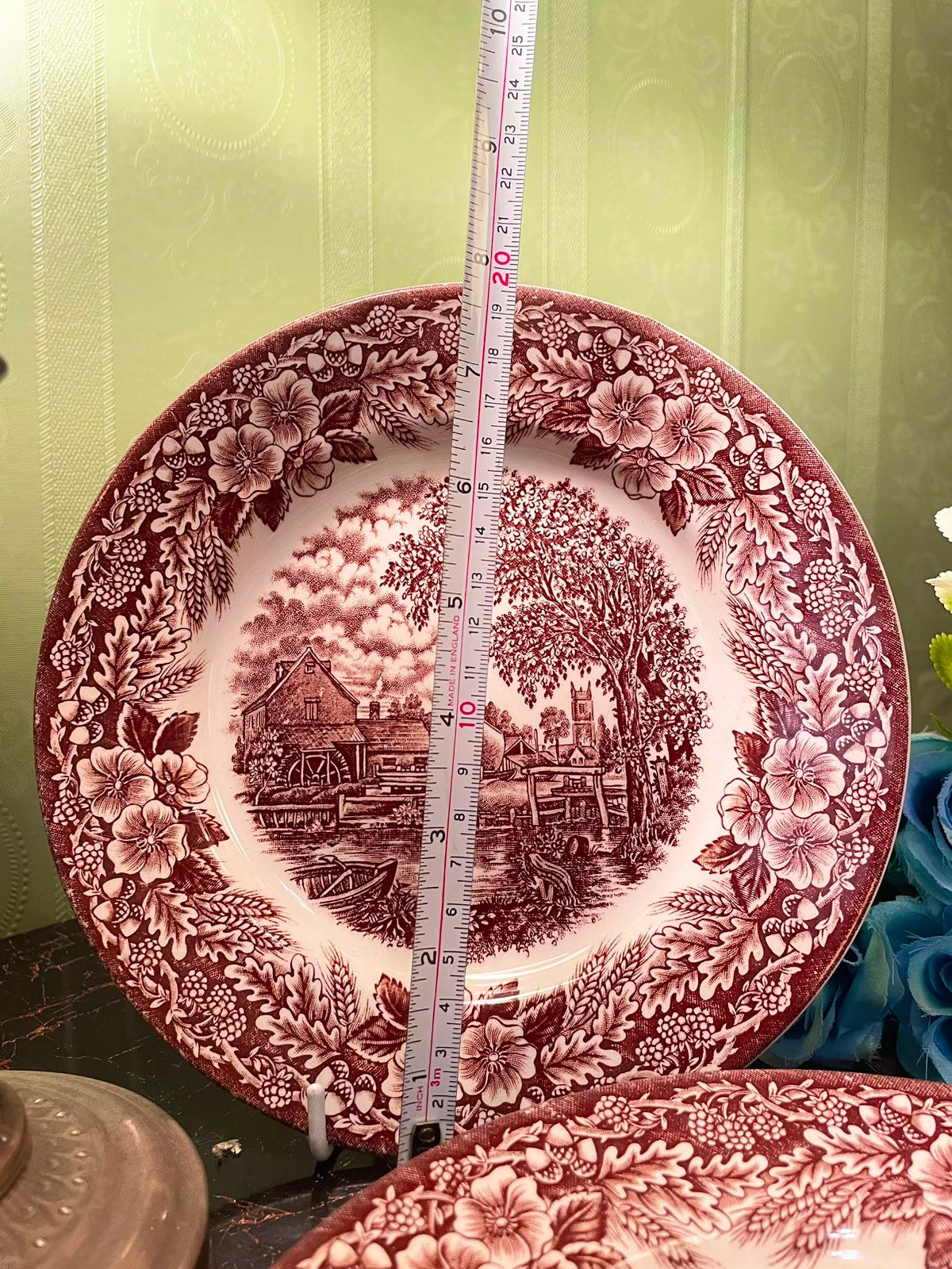 Vintage Brown Transferware Scenic Decor Plate 8 Inch