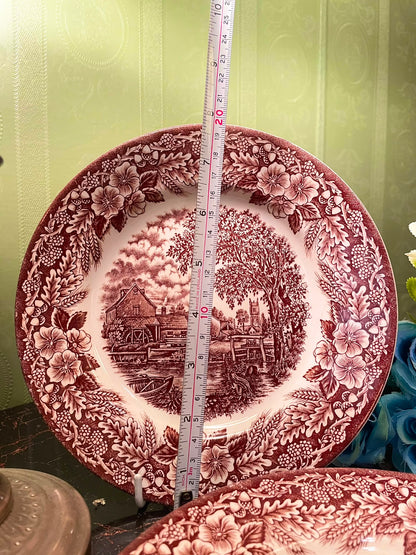 Vintage Brown Transferware Scenic Decor Plate 8 Inch