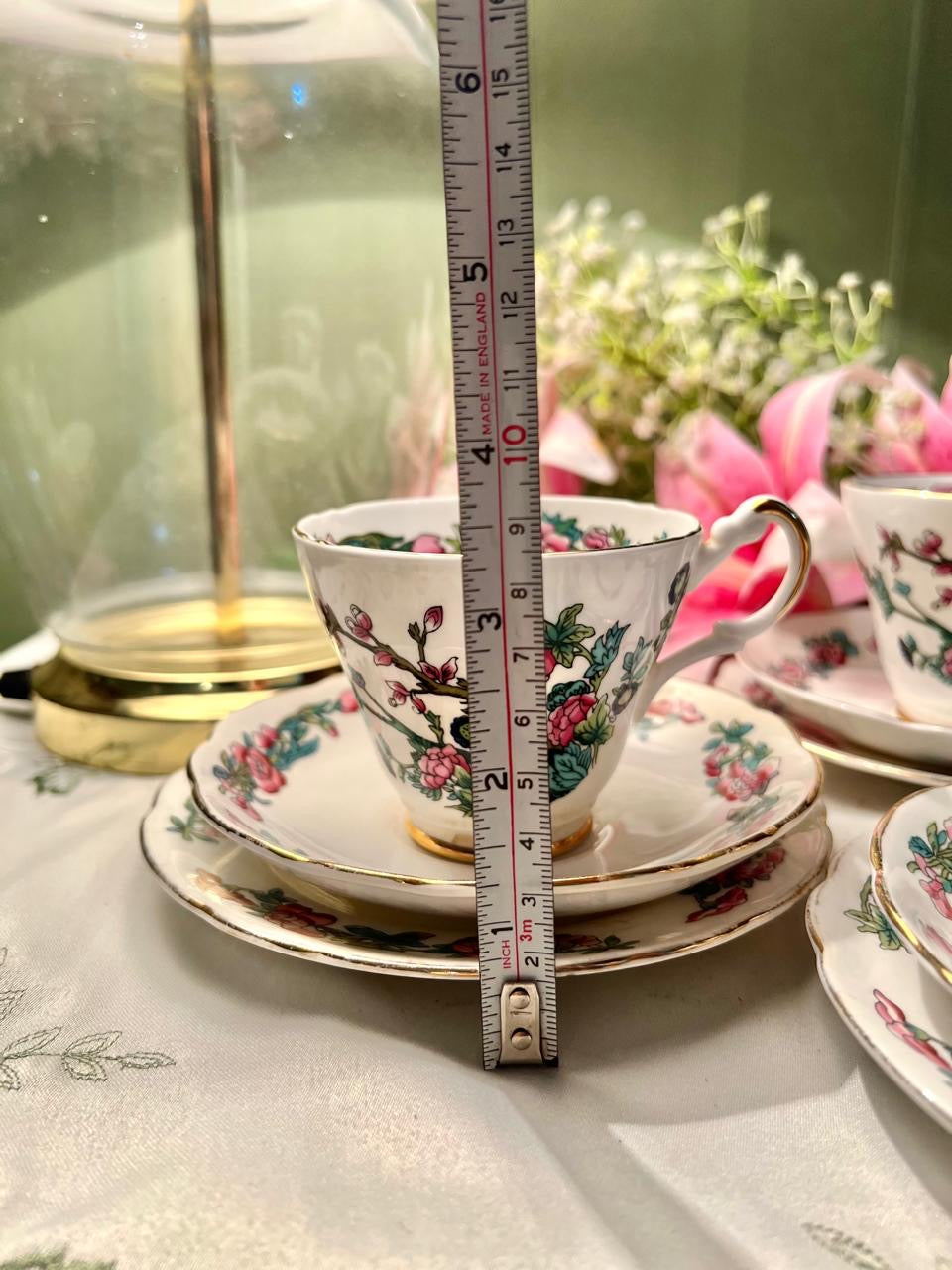 Argyle Bone China 9-Piece Floral Tea Set Made in England