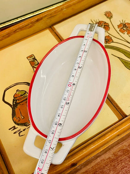 Set of  Ceramic Serving Dishes with Handles – Oval & Square - Oven Safe