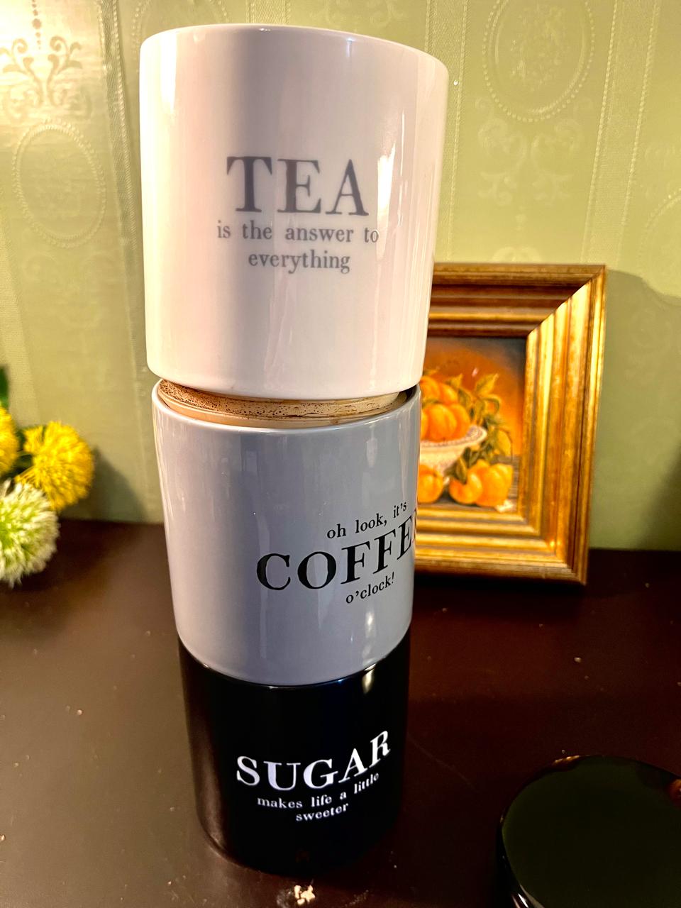 Tea Coffee Sugar Ceramic Canister Set – Air Tight