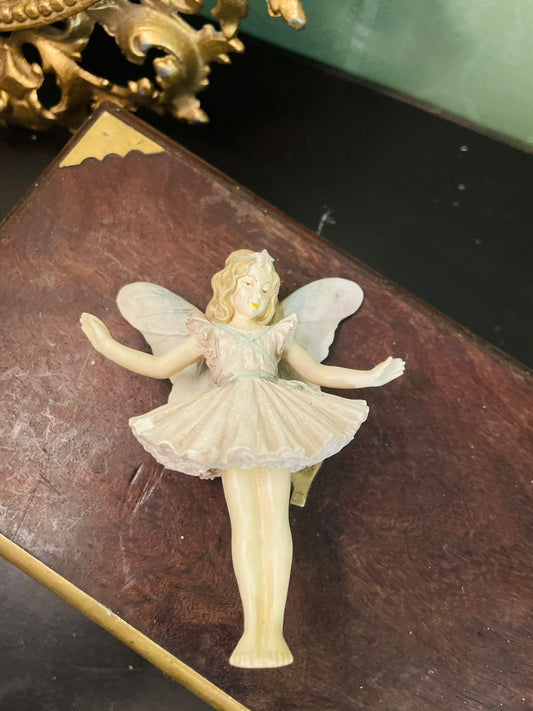 Vintage Fairy Wall Hanging Figurine 4 Inch Cottage Decor