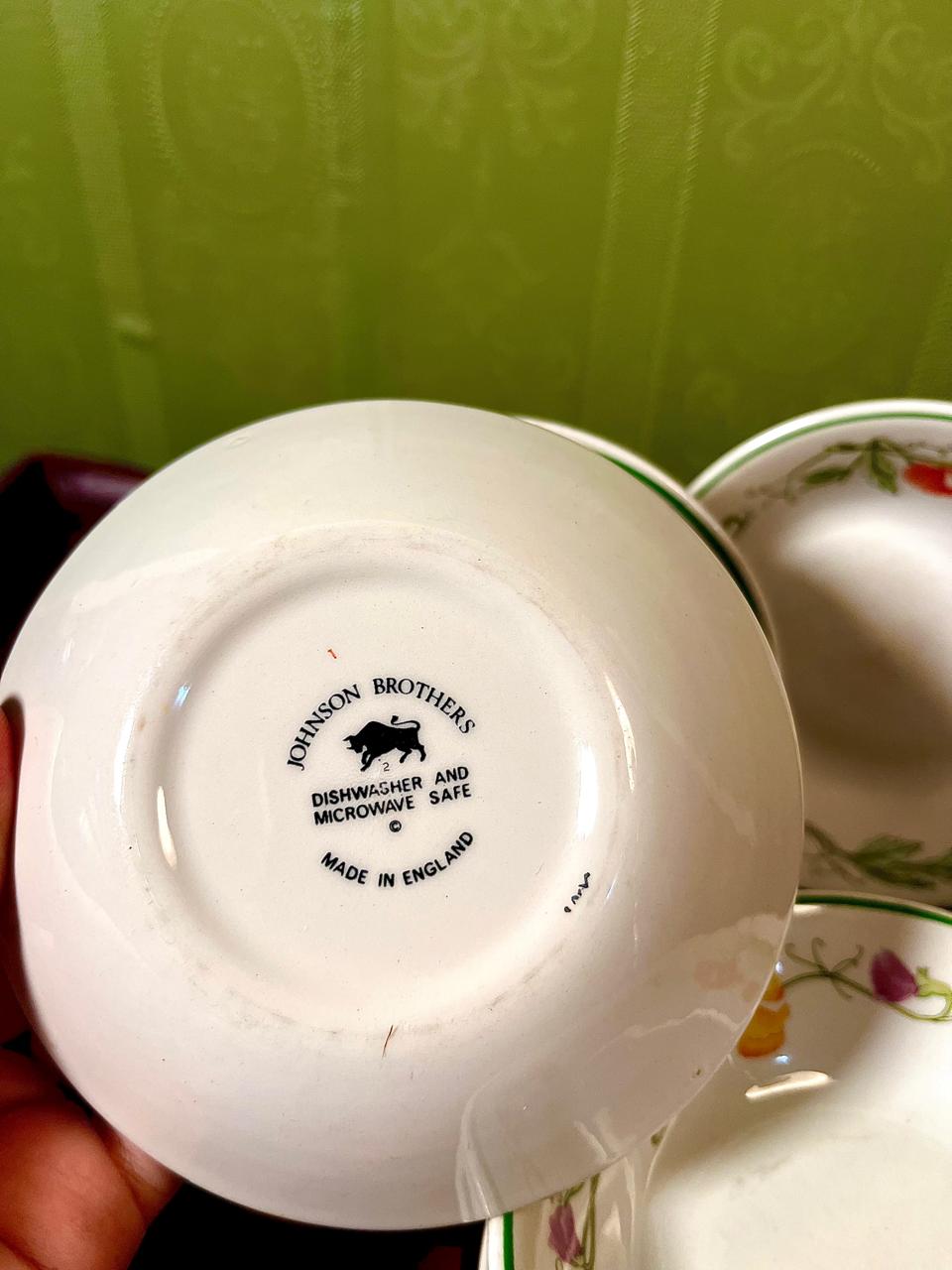 Johnson Brothers Floral Deep Bowls | Set of 8 | Made in England