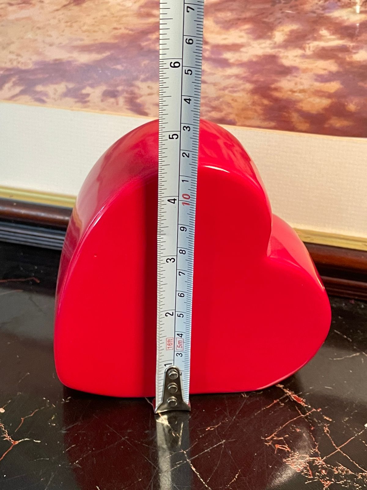 Bold Red Ceramic Heart Vase – Vintage Style Accent