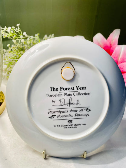 The Forest Year Ptarmigans November Plate – 8 Inch