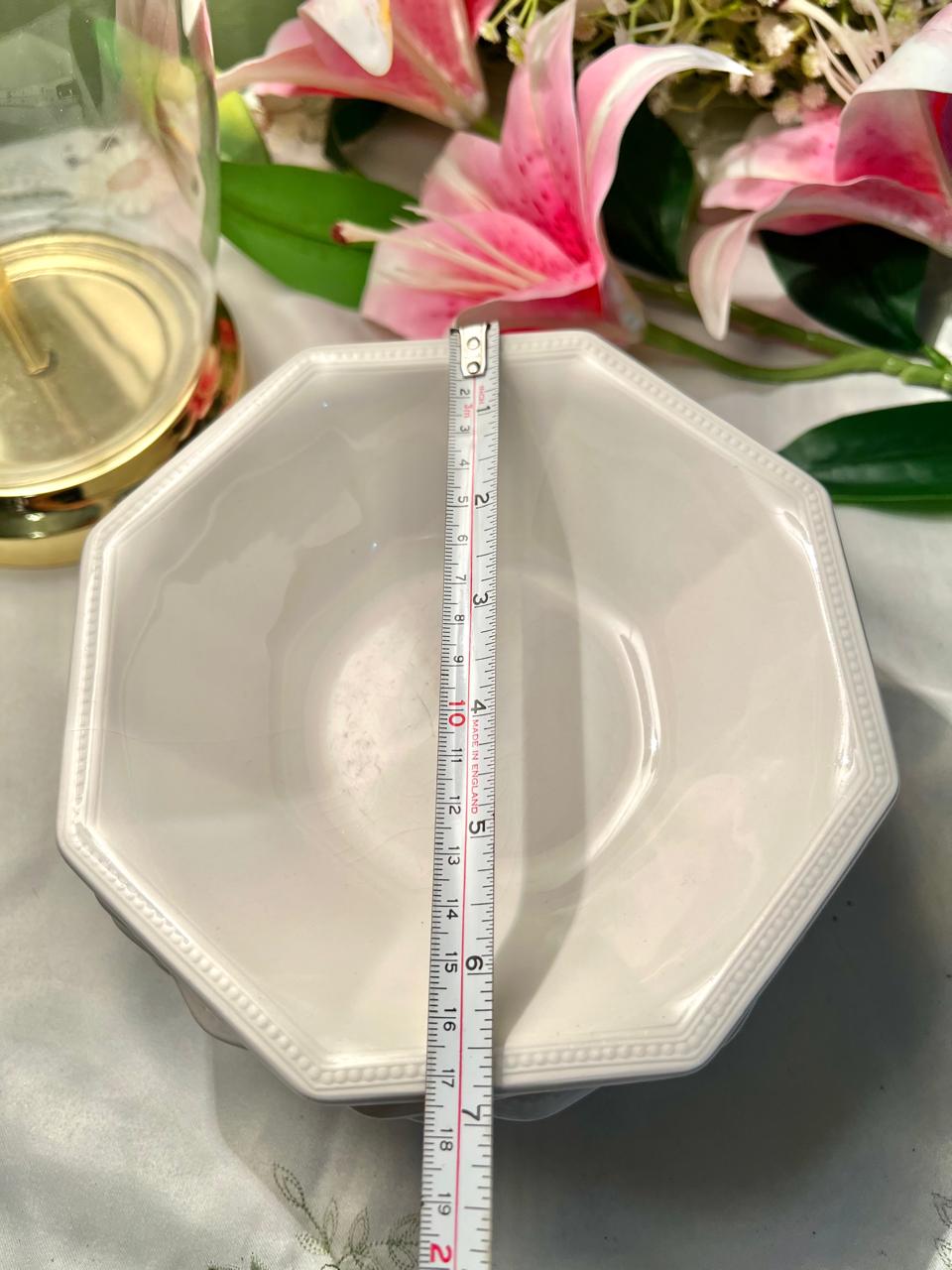 Johnson Brothers White Octagonal Bowls Set of 5 – Made in England