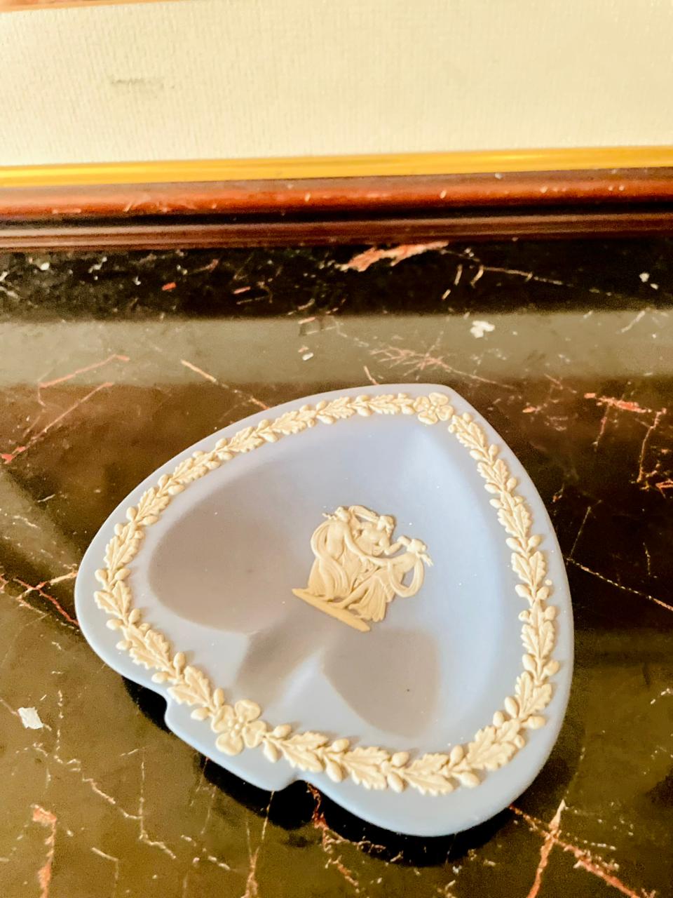 Wedgwood Jasperware Blue Heart-Shaped Trinket Dish – England