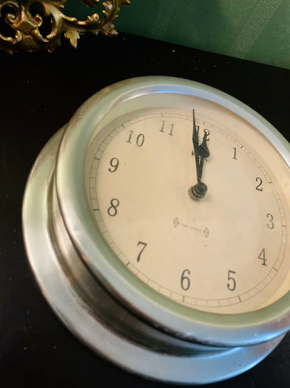 Radio Controlled Silver Wall Clock 8 Inch Round