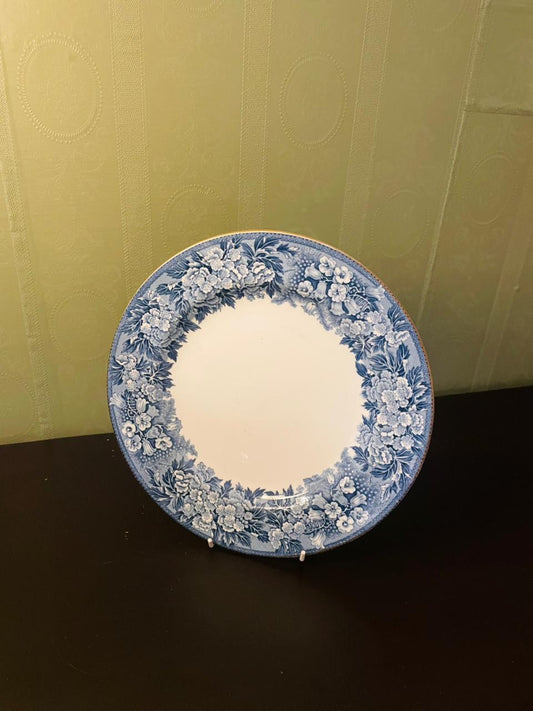 Blue and White Floral Decorative Plate 10 Inch