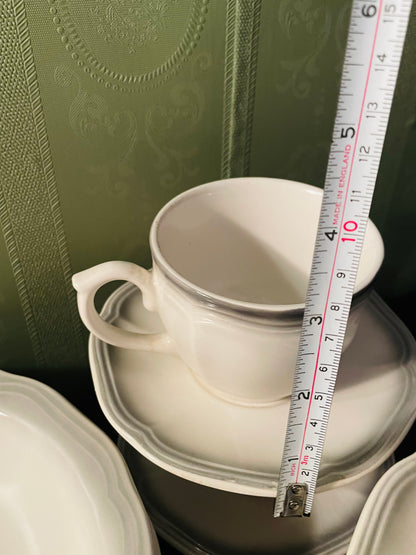 Vitramik Oxford Grey Rim Dinnerware Set For Six