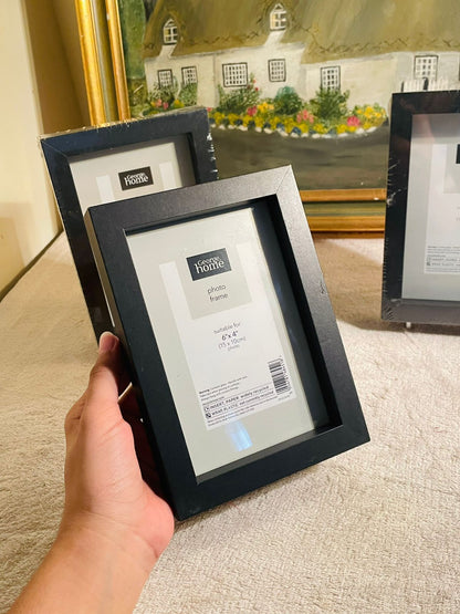 Set of 3 George Home black photo frames for wall and tabletop display